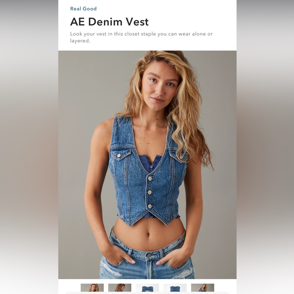 American Eagle denim vest
